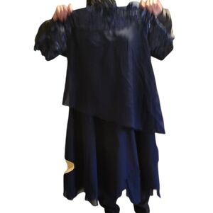 Elegant Navy Blue Lace Dress